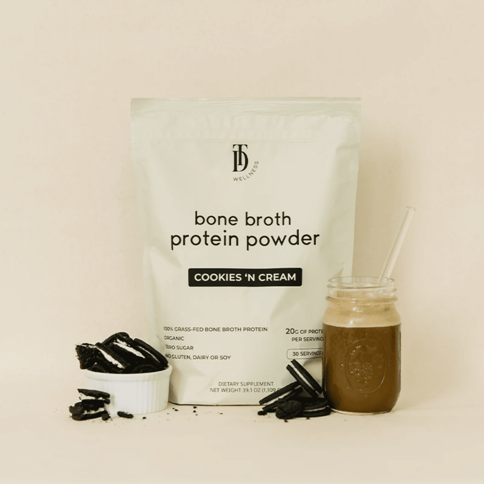Cookies 'N Cream Bone Broth Protein - Taylor Dukes Wellness