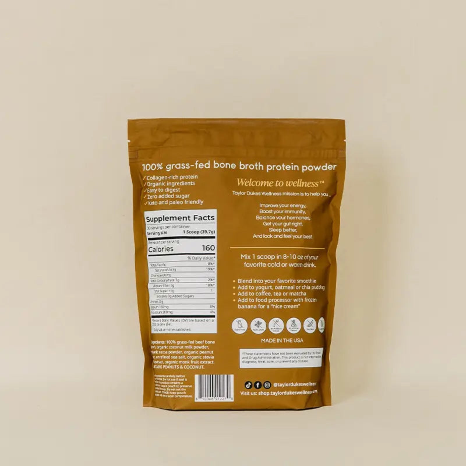 Peanut Butter Chocolate Bone Broth Protein