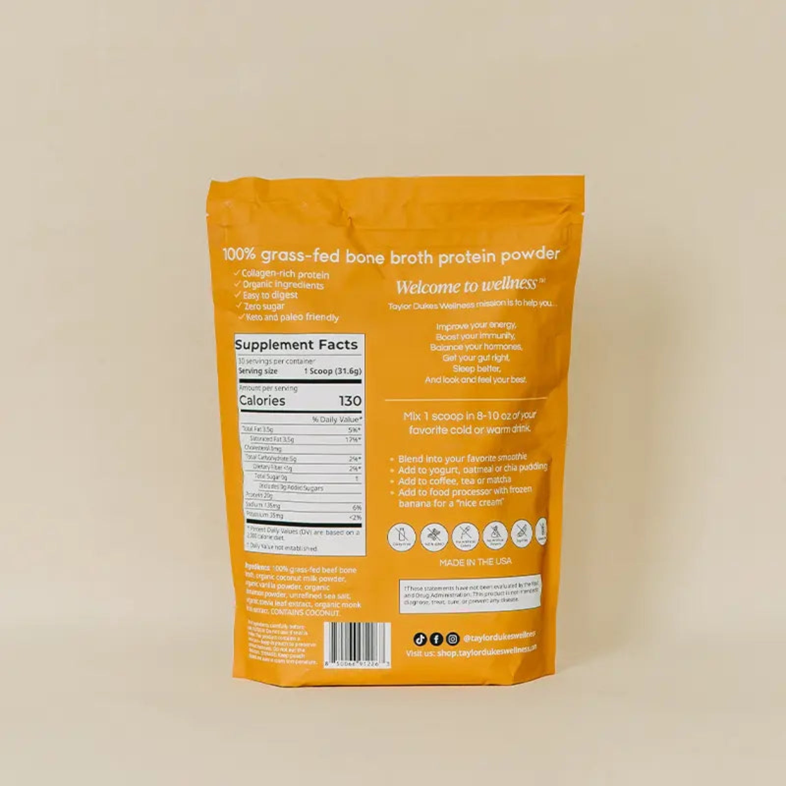 Cinnamon Roll Bone Broth Protein - Taylor Dukes Wellness