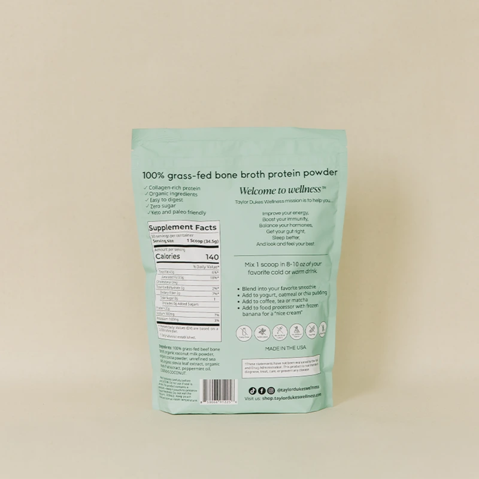 Mint Chocolate Chip Bone Broth Protein