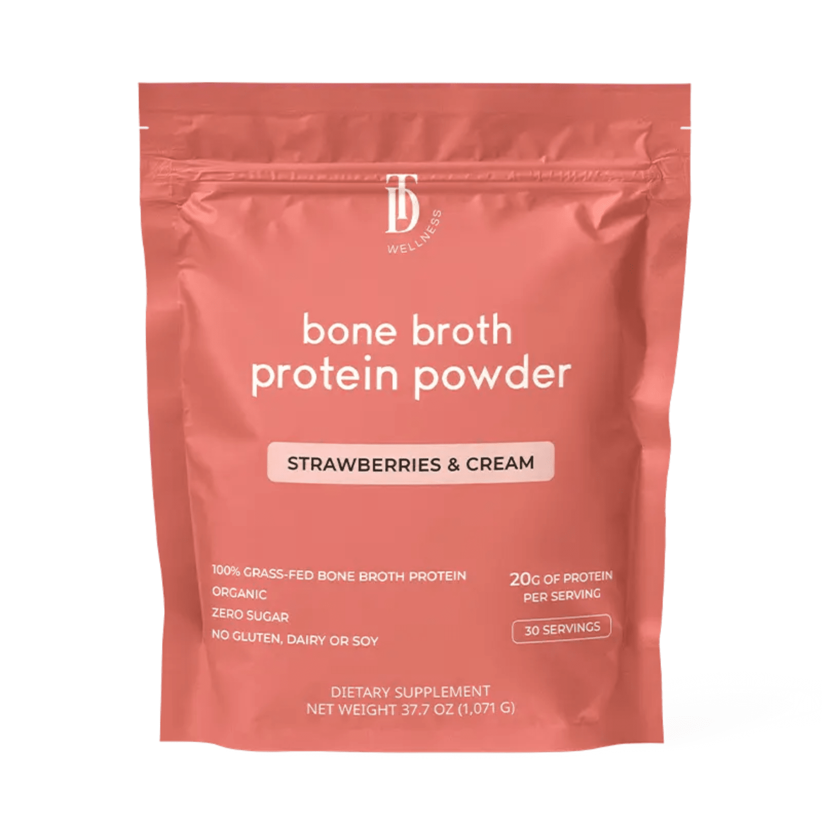 Strawberries & Cream Bone Broth Protein - Taylor Dukes Wellness