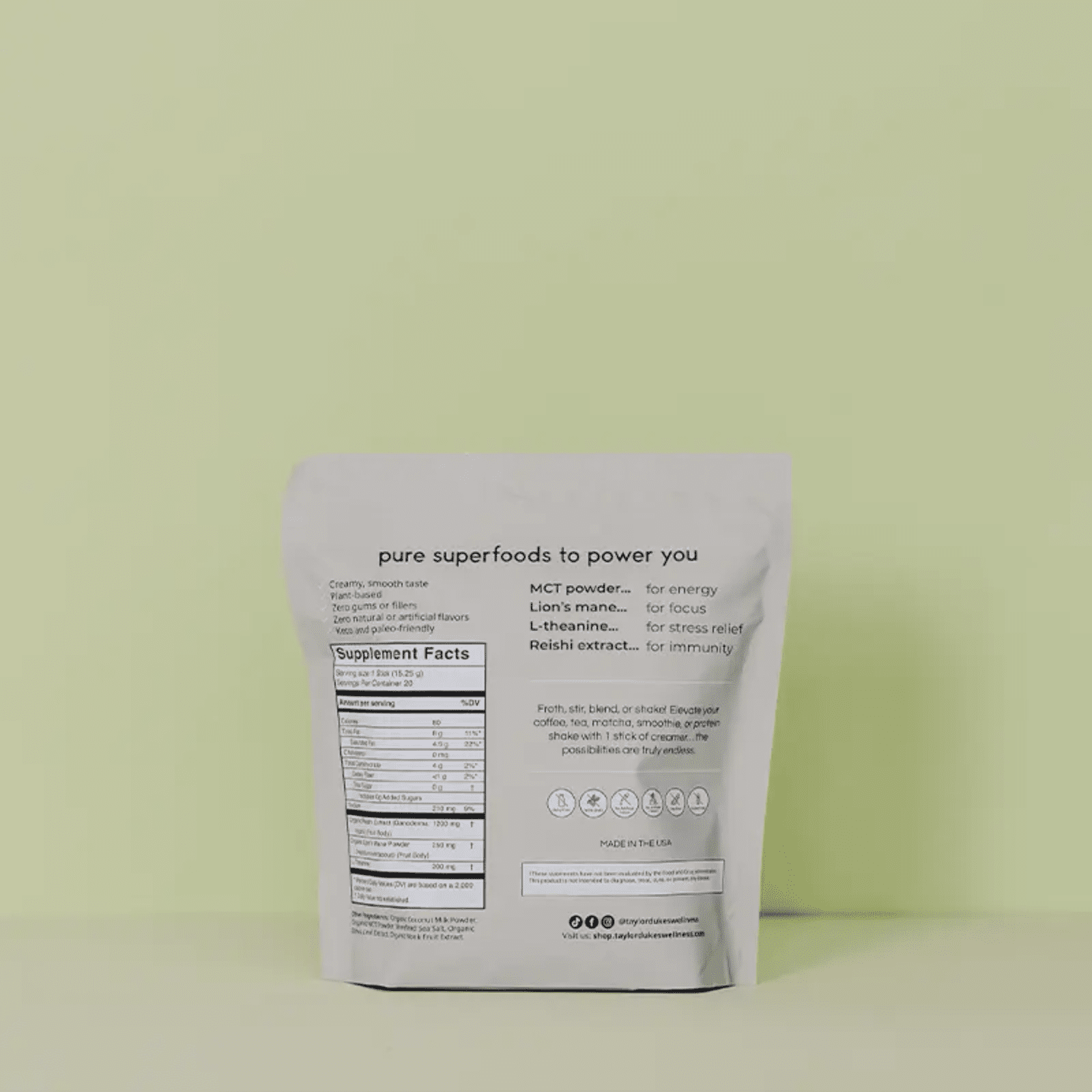 Organic Superfood Creamer - Taylor Dukes Wellness